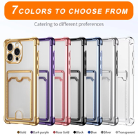 Coques de téléphone électroplaquées ultra-fines transparentes avec protection des coins pour iPhone 11 12 13 14 15 Plus 16 17 ProMax