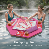 Tapis flottant octogonal portable et pliable, style américain, pour jeu de Mahjong flottant, en matériau EVA écologique, pour divertissement aquatique et poker.