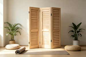 Wooden Folding <b>Room</b> <b>Divider</b> 3 <b>Panels</b> Handcrafted Minimalist Design Opaque Foldable Frame Structure Eco-friendly Vietnam - Product Image 5