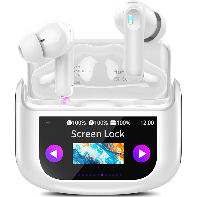 ANC Wireless Earbuds Noise Cancelling Touch Screen Earbuds with IPX4 Waterproof in Ear Earphones Bluetooth 5.4 Headphones