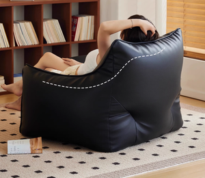 Poltrona <span class=keywords><strong>Sacco</strong></span> di Lusso Singola, Copertura per Divano Relax in <span class=keywords><strong>Ecopelle</strong></span> Scamosciata PU, <span class=keywords><strong>Pouf</strong></span> <span class=keywords><strong>Sacco</strong></span> per Camera da Letto e Soggiorno - Product Image 4