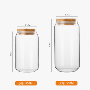350ml 500ml Bouteille en verre à boire de café froid à haute teneur en borosilicate transparent avec couvercle en bambou - Product Image 6