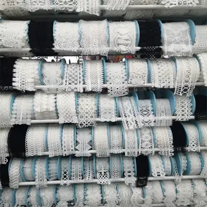 Großhandel weiße Grenze Guipure Stretch Spitze Baumwolle Stickerei Stoff benutzer definierte Kleidung Spitze elastisch für Frauen Kleid