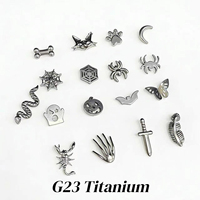 Piercing de titanio 16G con rosca externa para nariz, labret, con circonita talla Asscher y talla estrella, engaste de garra, moderno, para boda, regalo infantil