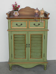 Armoire de salon à double porte en bois de style américain traditionnel, petite armoire de couloir pour appartement, rangement latéral vintage pour salle à manger - Product Image 1