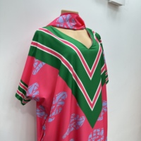 Gaun Kaftan Afrika Model Kimono Boubou Ukuran Besar Longgar Berbahan Poliester Motif Daun dengan Kerah Chevron untuk Gereja, Produksi Pabrik OEM
