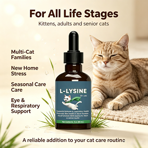 Gouttes de lysine personnalisées avec logo de marque pour le soutien antiviral du virus de l'herpès félin chez les chats - Product Image 3