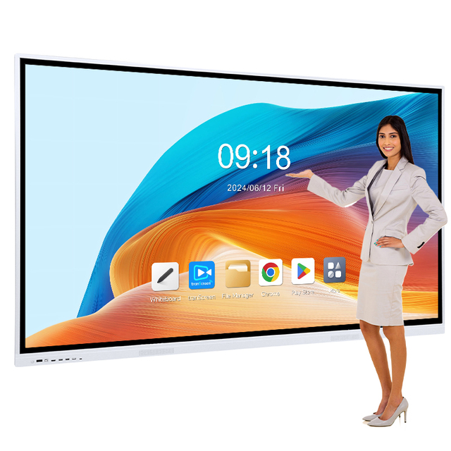 Whale Screens 65/75/86/100 Inch 4K Display Smart Board Touch Screen Digital School Teaching Flat Panel Interactive Whiteboard