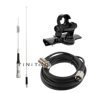 YiNiTone SG-M507 antenna with black RB-400 Mount Bracket and 5M RG58 Extension Cable For Car Radio Kenwood Yaesu ICOM