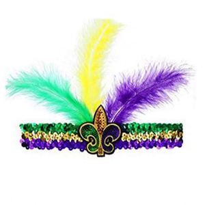 Women Favors Carnival <b>Sequins</b> Glitter Hair Band for Adult Mardi Gras Feather <b>Headband</b> Decoration - Product Image 3