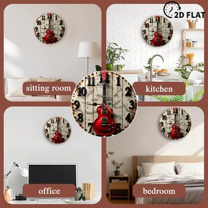 Round Wooden Wall <b>Clock</b> 25x25cm Eco Friendly Solid Wood Minimalist Living Room <b>Bedroom</b> Decor - Product Image 4