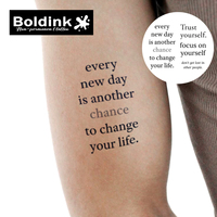 Tatuaggio Temporaneo Boldink Personalizzato con Citazione Realistica 'Trust Yourself Every New Day', Impermeabile e Duraturo per 2 Settimane, Inchiostro Jagua