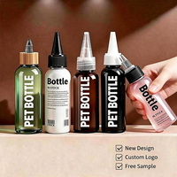 Bouteille d'huile capillaire en plastique PET transparent ou ambré avec bouchon twist-top et applicateur à pression, personnalisable en marque blanche, disponible en 3oz, 4oz, 5oz, 6oz, 8oz, 12oz