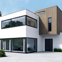 Fenêtre à persiennes en aluminium fixe au sol et au plafond, grand panneau de verre, vue panoramique, isolation thermique, insonorisation, certifiée Energy Star