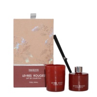 M & Sense Ensemble diffuseur et bougie de luxe Coffret cadeau de bougies parfumées à l'huile essentielle biologique