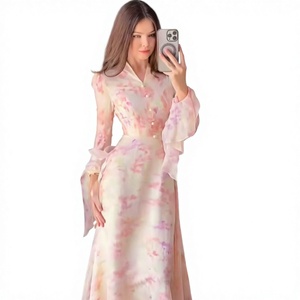 Tie Dye Elegant Long Sleeve Floor Length Breathable Wrinkled Abaya Loose Casual Soft Modest <b>Arab</b> Muslim <b>Women</b> Daily Prayer Dubai - Product Image 3