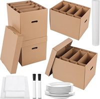 Boîte d'emballage pour vaisselle en carton épais durable SIHENY avec séparateurs pour déménagement, boîte d'emballage réutilisable pour vaisselle