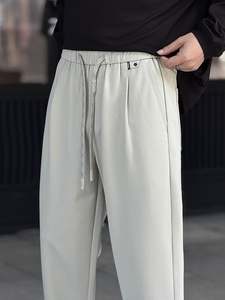 <span class=keywords><strong>Pantalon</strong></span> slim en lin <span class=keywords><strong>chino</strong></span> kaki pour homme <span class=keywords><strong>Pantalon</strong></span> court italien de sport d'hiver formel pour homme - Product Image 4