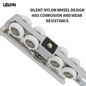 Sistema de Rodillos Silenciosos <span class=keywords><strong>para</strong></span> Puerta Corredera de Madera con Capacidad de Carga de 80 kg, Amortiguador Hidráulico de Doble Vía, Riel Colgante <span class=keywords><strong>para</strong></span> Puerta Móvil, Ruedas con Amortiguación - Product Image 4
