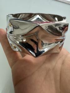 Nouveauté 2024, mode, vente en gros pas chère, <span class=keywords><strong>bracelet</strong></span> ouvert martelé en or 18 carats pour femmes, <span class=keywords><strong>bracelet</strong></span> épais plaqué or - Product Image 6