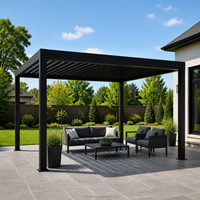 Terrasse Bioclimatique en Aluminium Élégante, Robuste, Anti-ouragan, Style Européen Sophistiqué, Relaxation, Revêtement Poudré