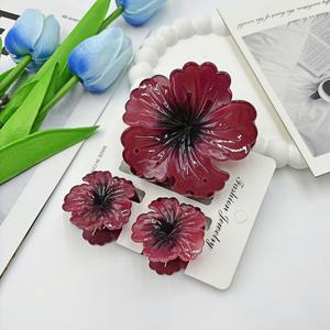 مشبك شعر على شكل زهرة الملفوف من الراتنج متعدد الاستخدامات رائج عبر الحدود، مشبك شعر على شكل سمكة القرش للشعر المجعد، مصنوع يدويًا، تصميم جديد لطيف للربيع - Product Image 4