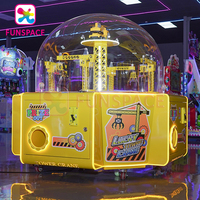 Machine de jeux de grue à pièces Funspace pour enfants, 4 joueurs, machine à cadeaux, machine à attraper des gacha avec joystick pour zone de jeux d'arcade