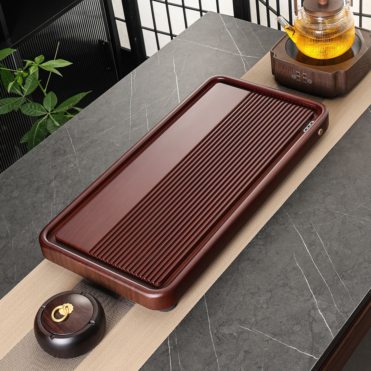 Semi-bakery wood style with red peony grain, 60x30x3cm