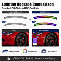Feux de position latéraux avant et arrière à LED RGB pour Ford Mustang S650 Gen7 2024 et plus, lentille transparente, 4 pièces