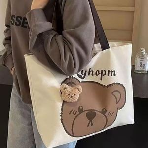 Bolsa de Compras Reutilizable Ecológica de Lona de Algodón Resistente, Plegable, con Estampado Personalizado de Dibujos Animados de Osos - Product Image 2