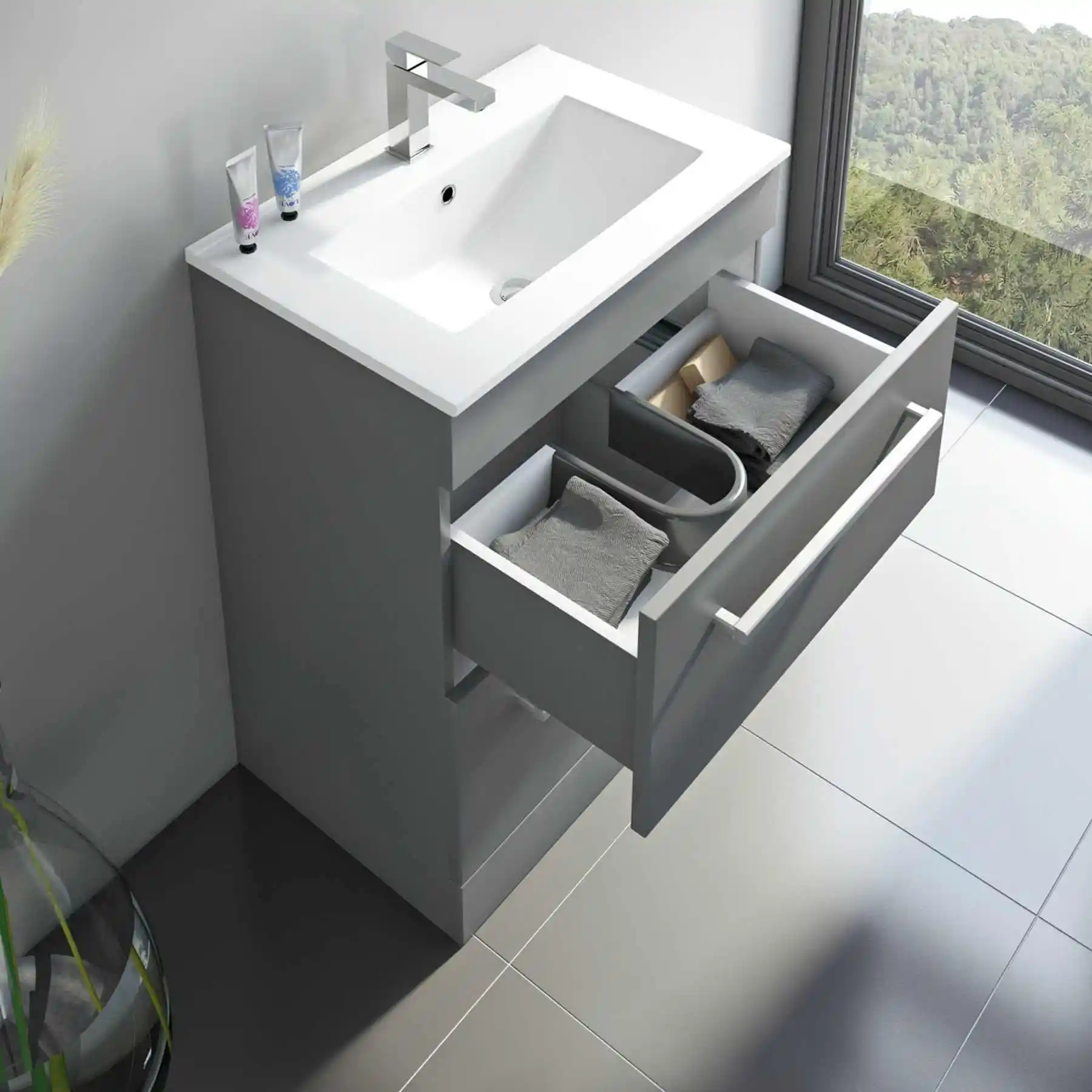 Di fascia alta design rettangolare bagno lavabo a mano a forma quadrata bagno di forma di lusso lavandino del bagno con vanità