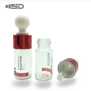 New Arrival 15ml Wholesale Serum Bottle Round Glass Vial Custom Aluminum Transparent Glass Bottle With Dropper