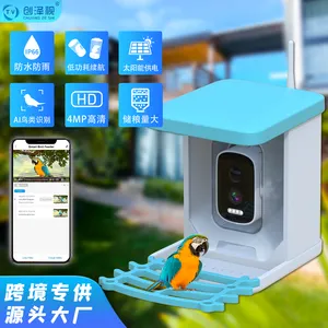 Mini câmera inteligente alimentadora de pássaros para presente 360 panorâmica 4MP HD alimentadores de pássaros para observação