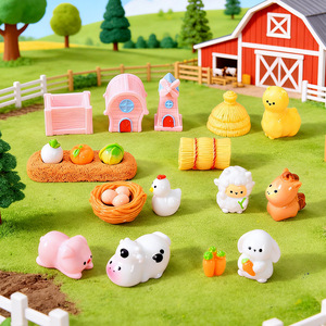 Miniatures créatives d'animaux de ferme pastorale, ornements de bureau, accessoires décoratifs miniatures pour le jardinage au mousse et l'aménagement paysager DIY - Product Image 3