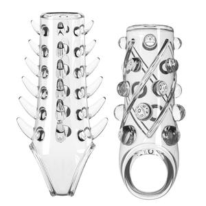 2Pcs/set Spiny <b>Cock</b> Ring Reusable Delay Ejaculation Penis <b>Sleeves</b> - Product Image 4