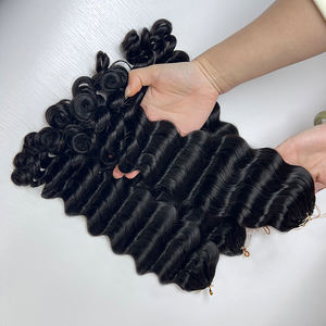 Extensions de cheveux humains en crochet sans nœuds à ondulation profonde, pré-divisées, en vrac pour le tressage, 100g/lot, tresses bohèmes invisibles - Product Image 2