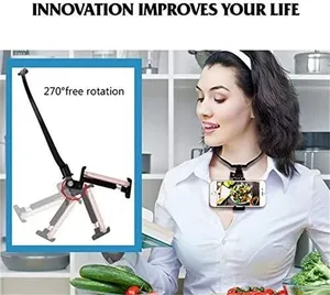 Tay miễn phí mặc cổ chủ lười biếng điện thoại đứng phổ treo núi cho Iphone 15Promax Samsung GoPro Dock trạm khung - Product Image 6