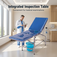 Lit d'hôpital gynécologique léger en acier inoxydable Lechi A24 avec dossier et table d'inspection