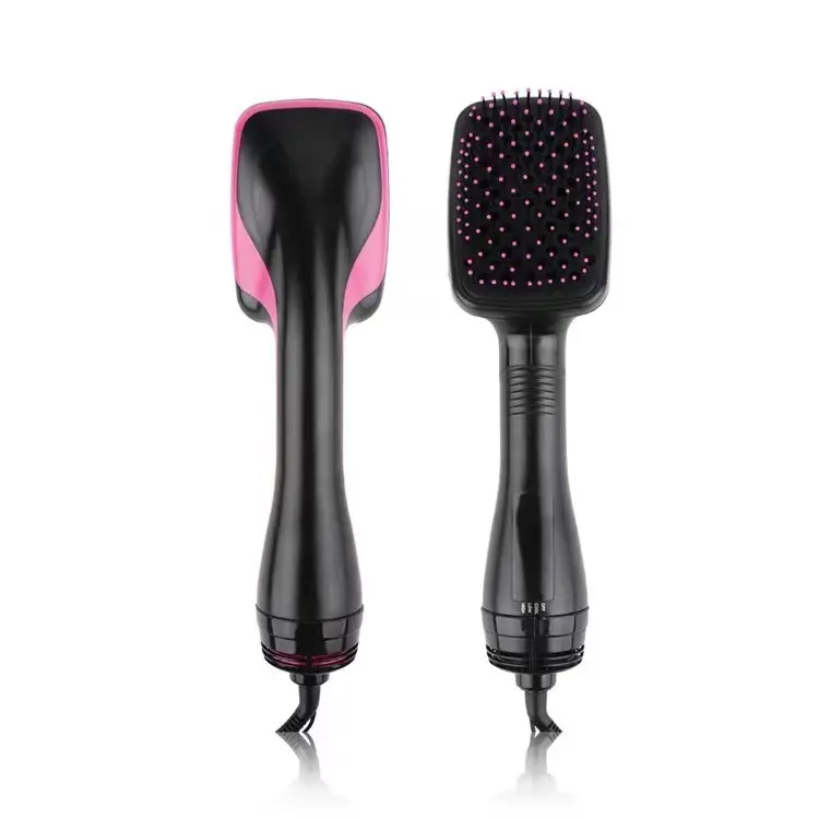 Hot Air Hair Dryer Brush Pink Multifunctional Hairdryer One Step Ions Hot And Cold Air Wind Blow Dryer Brush With Comb