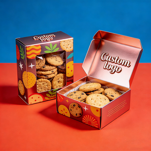Boîtes à biscuits transparentes, présentoir clair, logo personnalisé, design élégant, refermable, protection de la fraîcheur, emballage de boulangerie - Product Image 3
