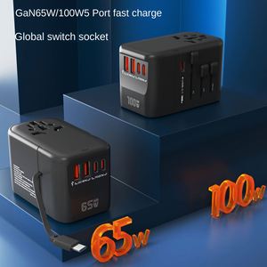 Phổ sạc du lịch gan PD 65W tất cả trong một 4 <span class=keywords><strong>USB</strong></span> có thể thu vào cáp đa sạc nhanh du lịch Adapter PD sạc - Product Image 2