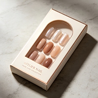 Boîte d'emballage personnalisée de luxe imperméable avec fenêtre transparente et doublure en éponge pour faux ongles, cosmétiques et cadeaux