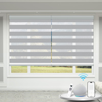 Persianas Enrollables Verticales Inteligentes Google Home, Integradas, Eléctricas, Impermeables, con Protección UV, Opacas, para Ventanas Francesas, Móviles