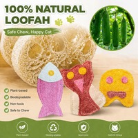 Jouet de luxe pour chats et chiens, en forme de poisson, infusé à la catnip, en loofah naturel, écologique, innovant, anti-ennui, jouet à mâcher sûr pour les soins dentaires