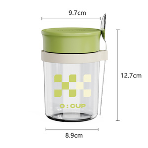 Venta caliente Yogurt Parfait Tazas Durante la noche <span class=keywords><strong>Avena</strong></span> <span class=keywords><strong>Cereales</strong></span> Seguridad Frascos <span class=keywords><strong>de</strong></span> vidrio sin plomo Contenedores con tapas y cucharas - Product Image 2