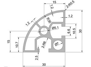 Profilé en aluminium industriel GB3030R électrophoretique Série 6000 T5 Temper pour cadre de ligne de montage - Product Image 6
