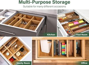 Offre Spéciale : Organisateur de Tiroir Gain de Place, Plateau à Ustensiles en Bambou pour Rangement de Cuisine - Product Image 5