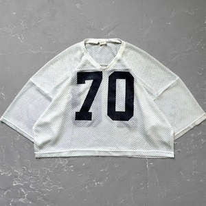 <strong>Custom</strong> Printing logo Men's Polyester Sports V-neck Crop Top Oversized Tshirt Cropped Boxy Mesh Football <strong>Jersey</strong> - Product Image 3