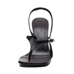 Nouvelles Sandales à Talons Aiguilles de Luxe pour Femmes 2025 – Chaussures Habillées Sexy en Cuir Noir avec Bride Fine et Légères - Product Image 5