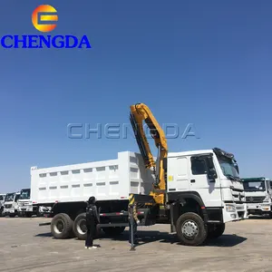 Sinotruck Howo Hohan 6x4 10 Wheels 371hp Dump Truck With Crane